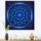 Designart - Neon Deep Blue Horoscope Circle With Zodiac Signs - Modern Canvas Wall Art Print